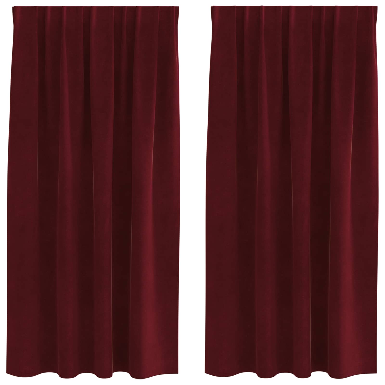 vidaXL Zasłony zaciemniające 2 pcs Czerwone wino 140 x 175 cm Aksamit