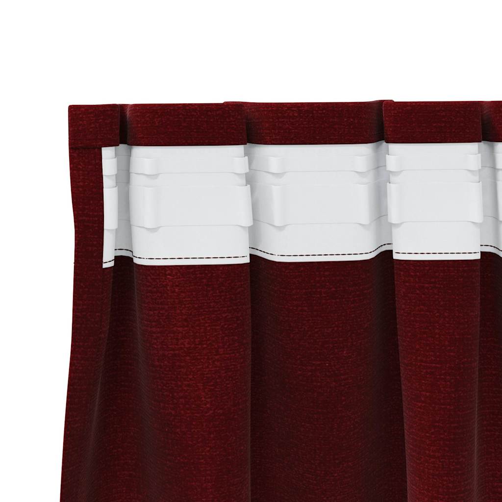 vidaXL Zasłony zaciemniające 2 pcs Czerwone wino 140 x 225 cm Aksamit