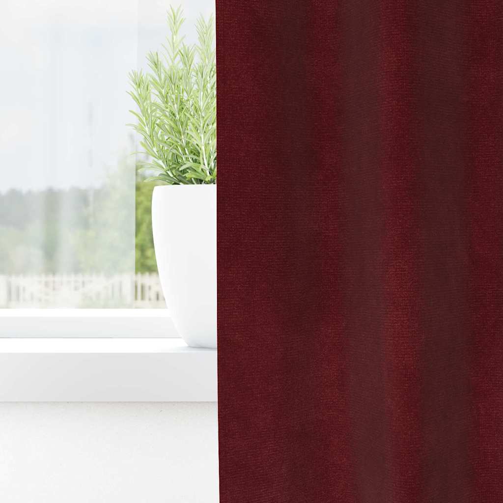 vidaXL Zasłony zaciemniające 2 pcs Czerwone wino 140 x 260 cm Aksamit