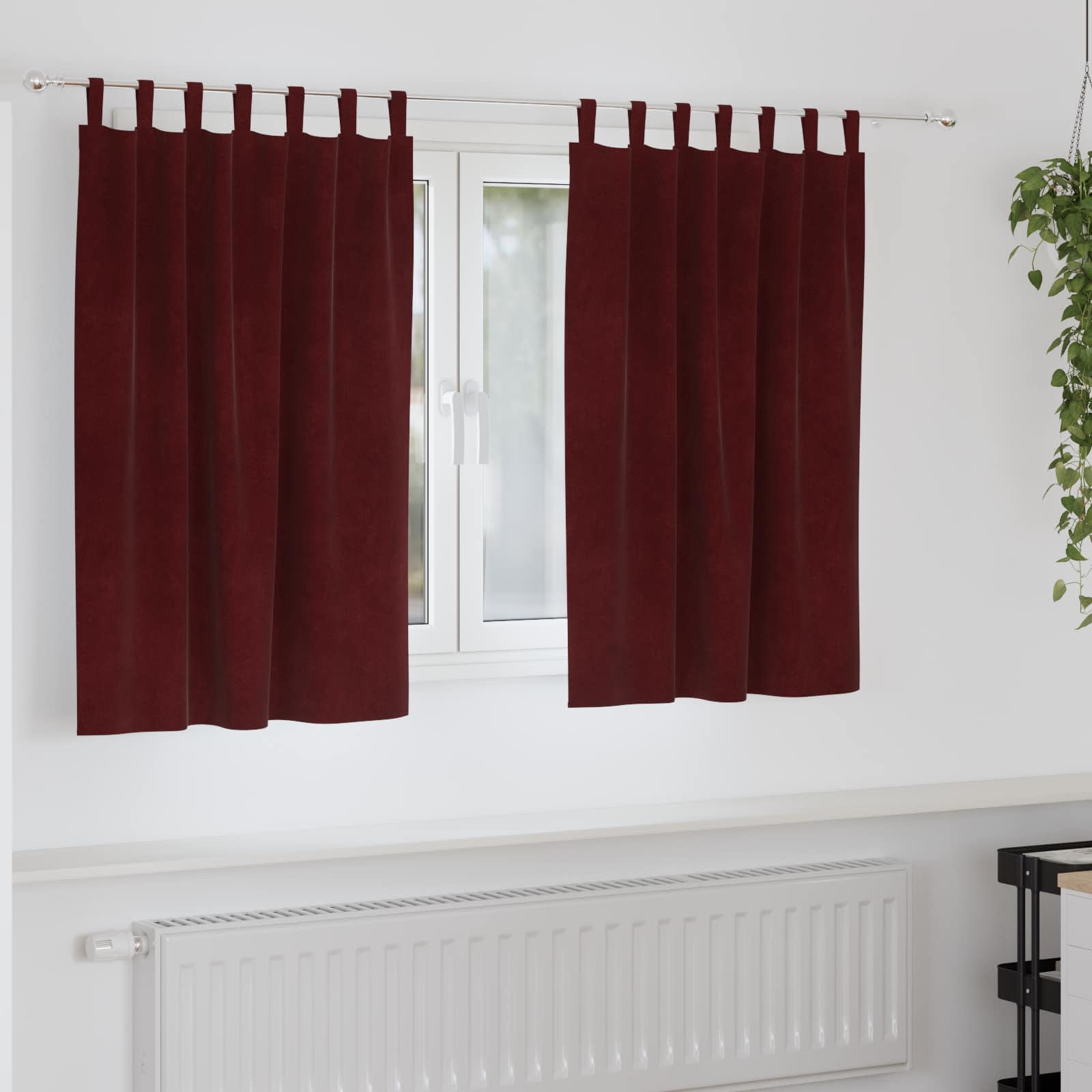 vidaXL Zasłony zaciemniające 2 pcs Czerwone wino 140 x 140 cm Aksamit