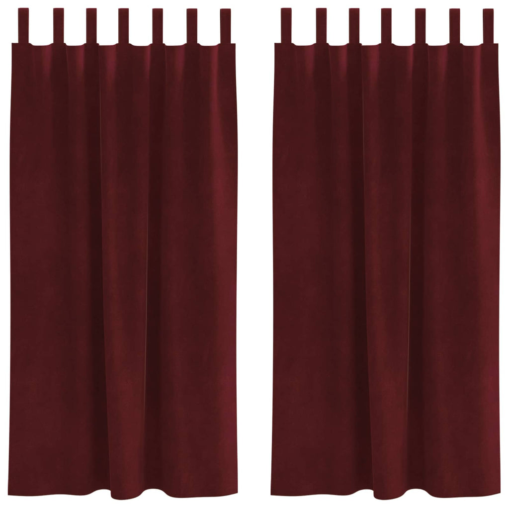 vidaXL Zasłony zaciemniające 2 pcs Czerwone wino 140 x 175 cm Aksamit