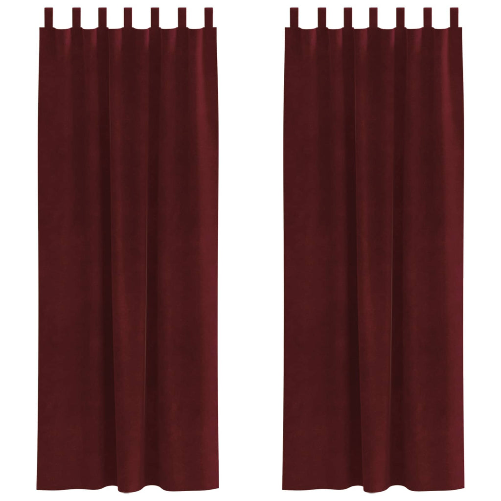 vidaXL Zasłony zaciemniające 2 pcs Czerwone wino 140 x 225 cm Aksamit