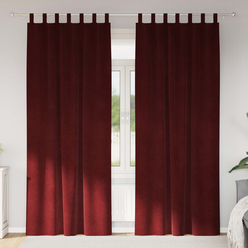 vidaXL Zasłony zaciemniające 2 pcs Czerwone wino 140 x 245 cm Aksamit