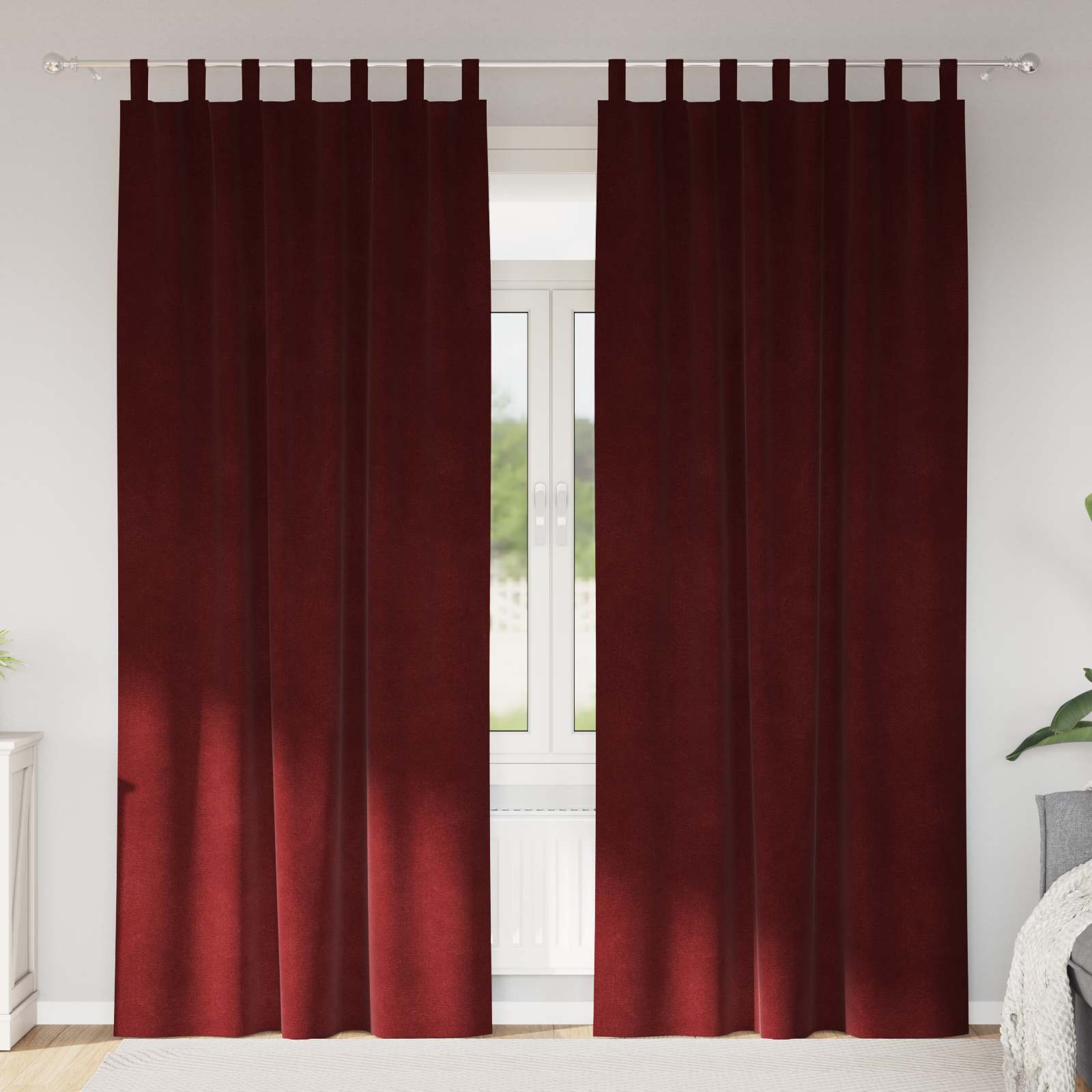 vidaXL Zasłony zaciemniające 2 pcs Czerwone wino 140 x 245 cm Aksamit