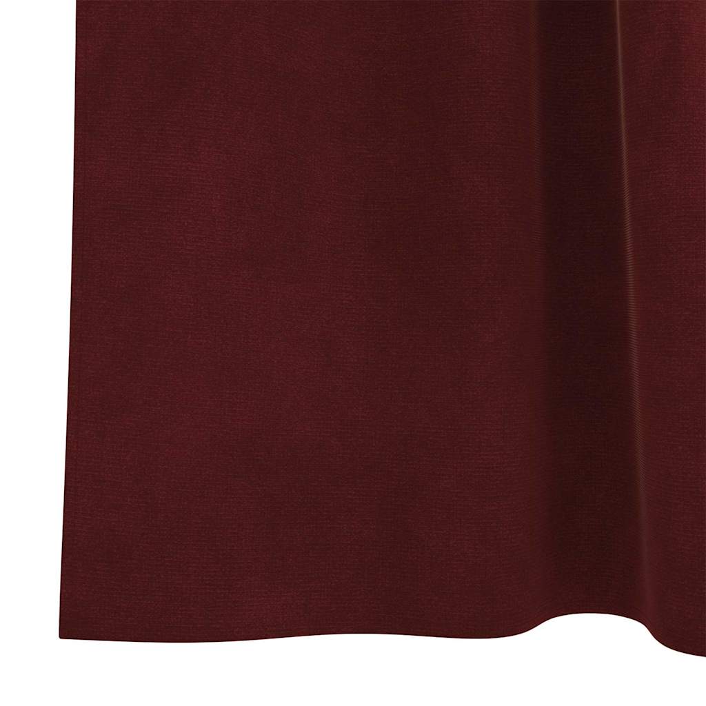 vidaXL Zasłony zaciemniające 2 pcs Czerwone wino 140 x 260 cm Aksamit