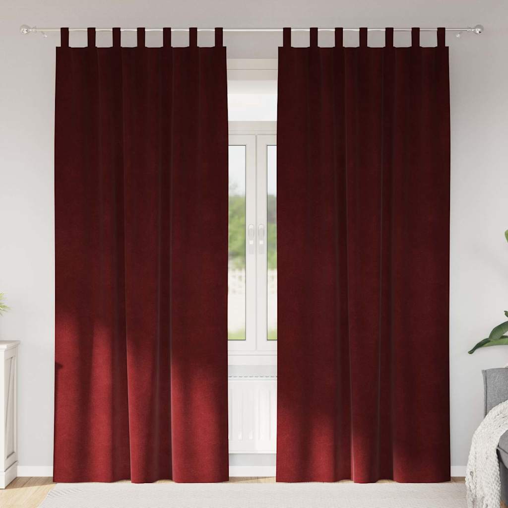 vidaXL Zasłony zaciemniające 2 pcs Czerwone wino 140 x 260 cm Aksamit