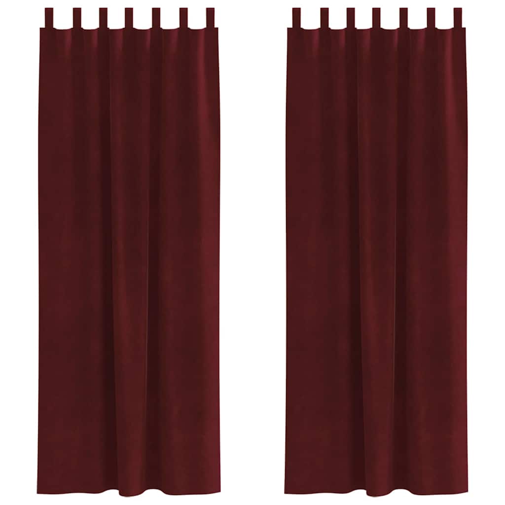 vidaXL Zasłony zaciemniające 2 pcs Czerwone wino 140 x 260 cm Aksamit