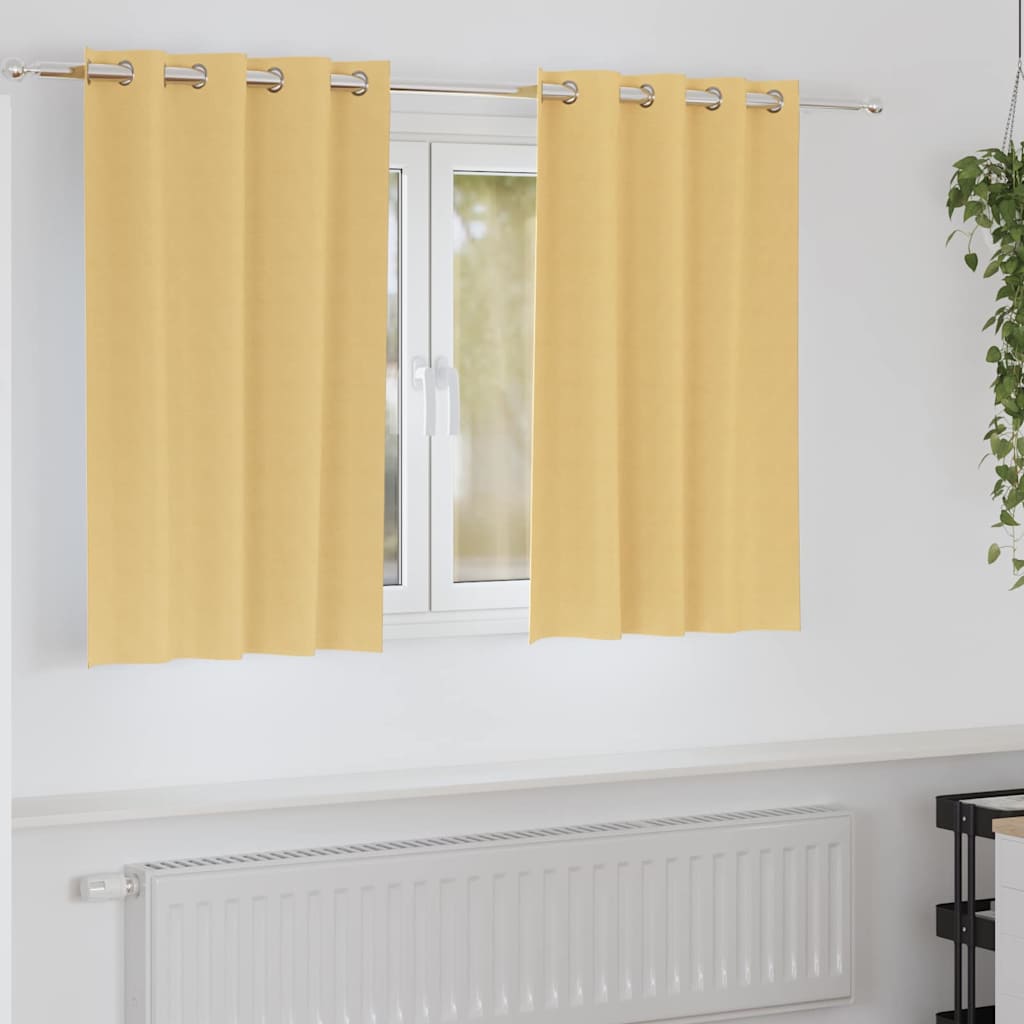 vidaXL Firany blackout z kółkami 2 pcs Beżowy 140 x 140 cm Poliester