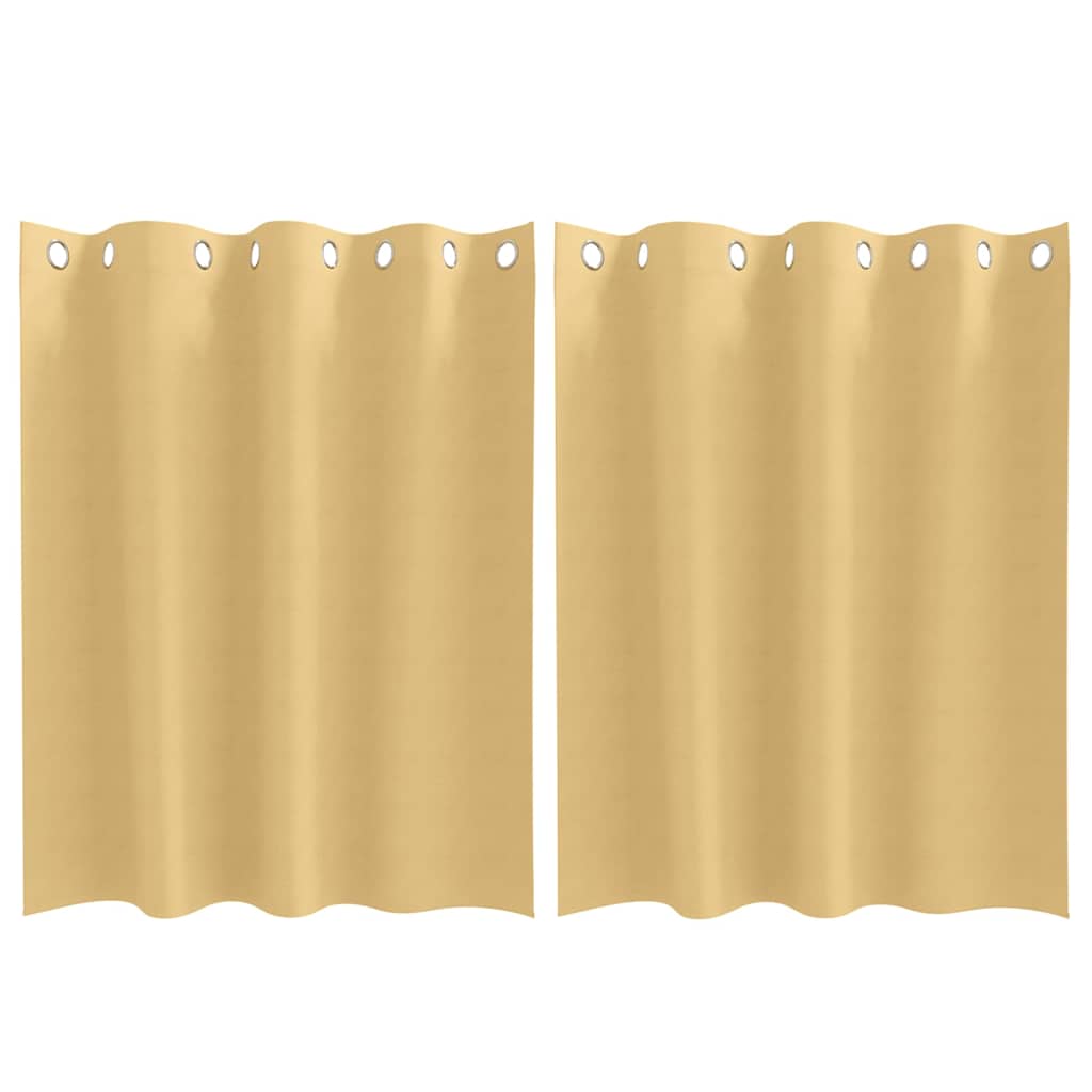 vidaXL Firany blackout z kółkami 2 pcs Beżowy 140 x 140 cm Poliester