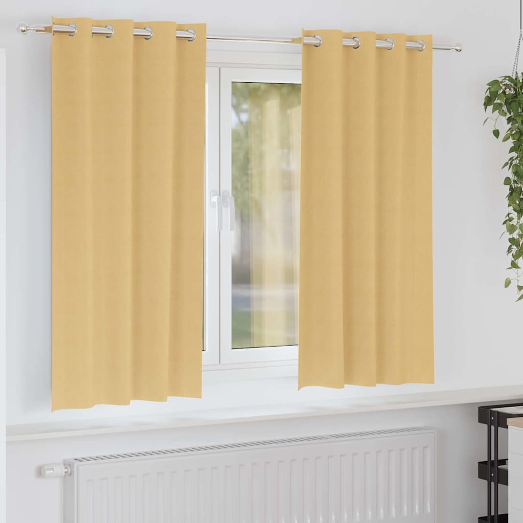 vidaXL Firany blackout z kółkami 2 pcs Beżowy 175 x 140 cm Poliester