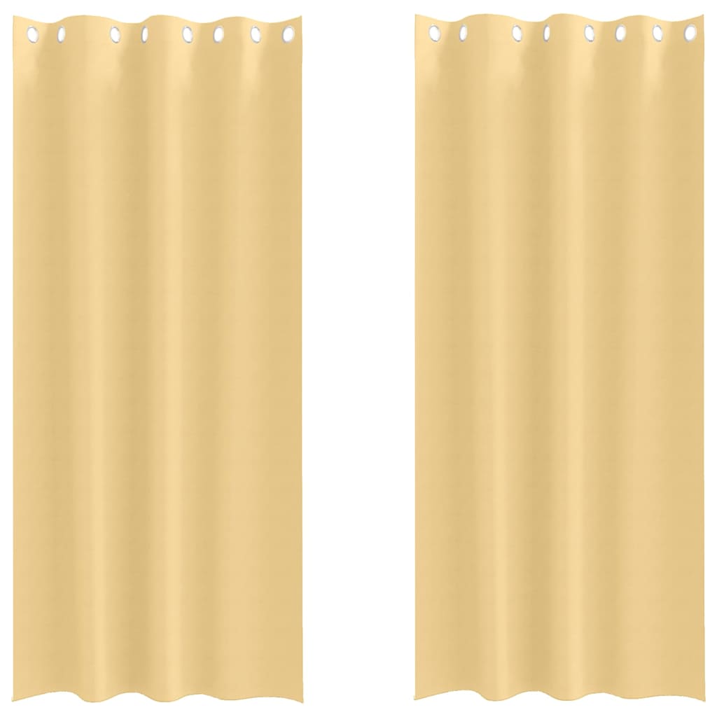 vidaXL Firany blackout z kółkami 2 pcs Beżowy 260 x 140 cm Poliester