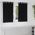 vidaXL Firany blackout z kółkami 2 pcs Czarny 140 x 140 cm Poliester