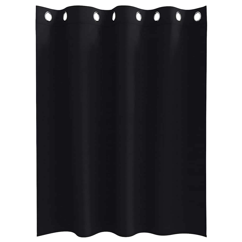 vidaXL Firany blackout z kółkami 2 pcs Czarny 140 x 140 cm Poliester