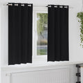 vidaXL Firany blackout z kółkami 2 pcs Czarny 175 x 140 cm Poliester
