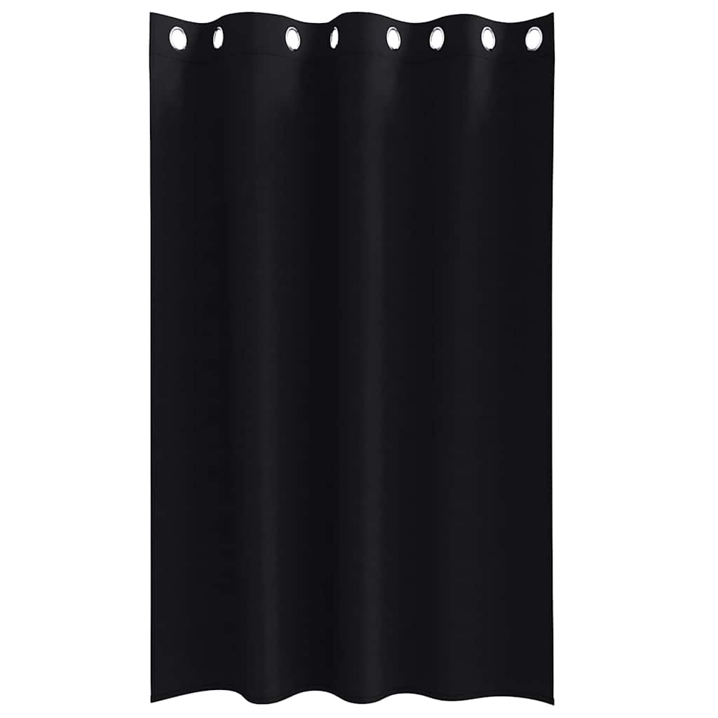 vidaXL Firany blackout z kółkami 2 pcs Czarny 175 x 140 cm Poliester