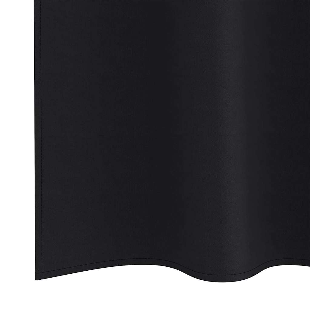 vidaXL Firany blackout z kółkami 2 pcs Czarny 225 x 140 cm Poliester