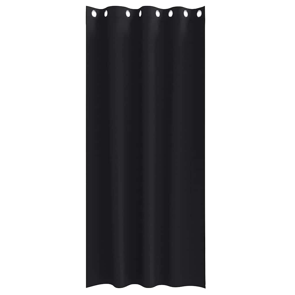 vidaXL Firany blackout z kółkami 2 pcs Czarny 260 x 140 cm Poliester