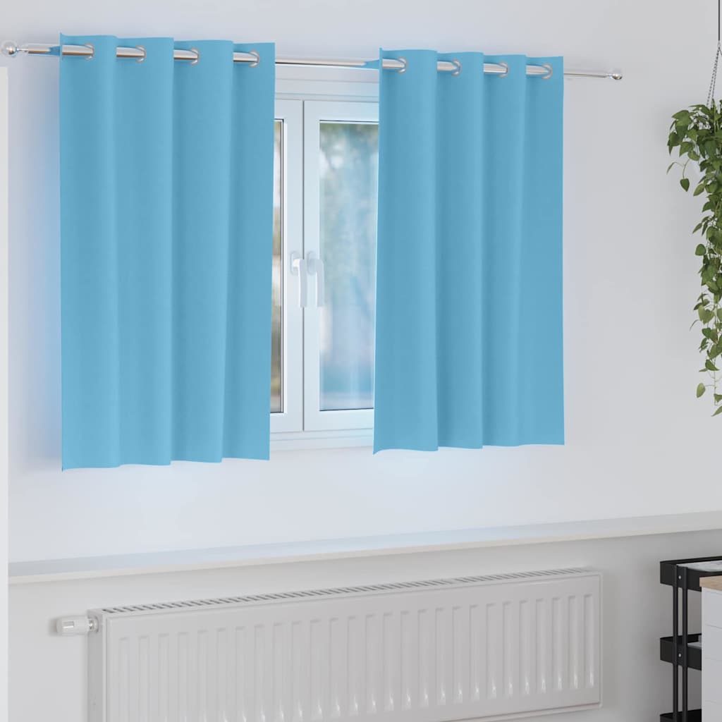vidaXL Firany blackout z kółkami 2 pcs Jasnoniebieski 140 x 140 cm