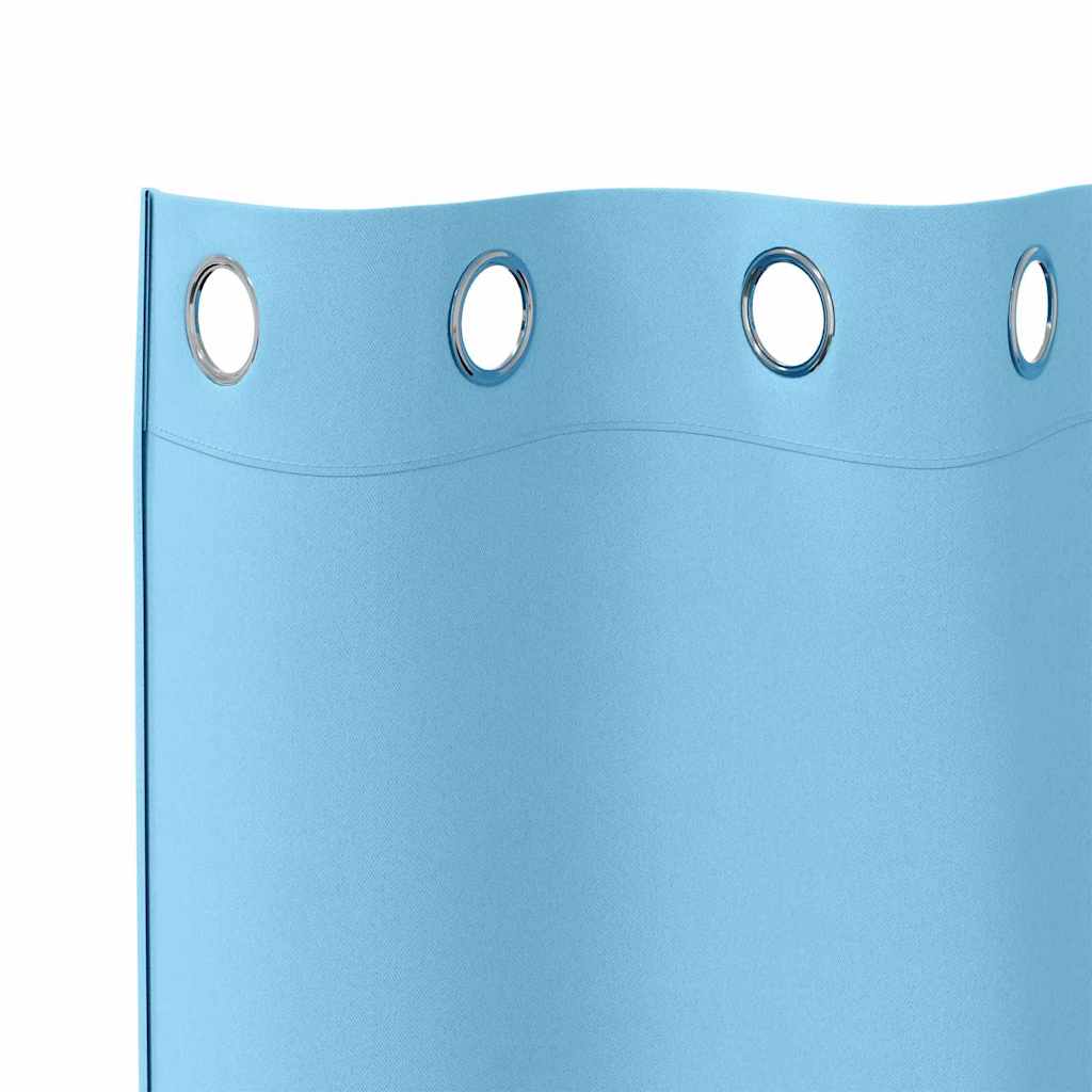vidaXL Firany blackout z kółkami 2 pcs Jasnoniebieski 175 x 140 cm