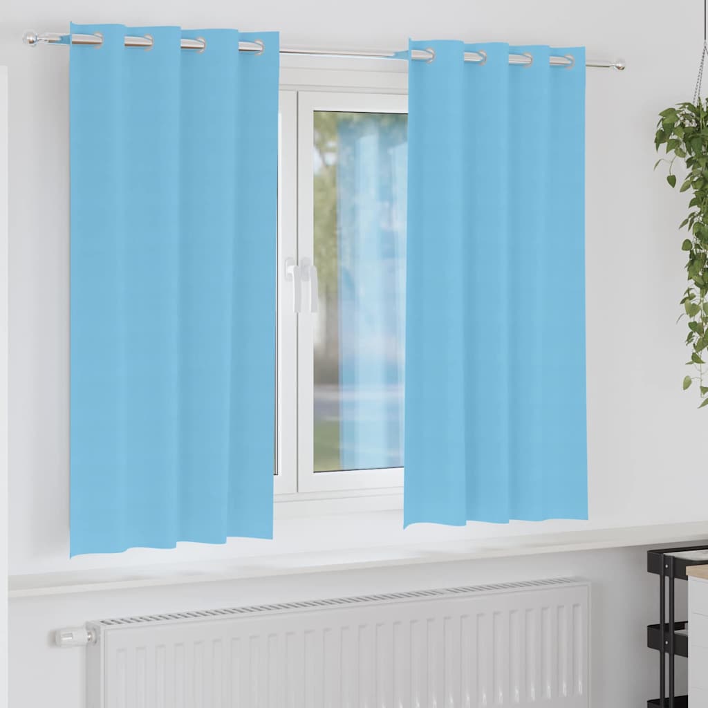 vidaXL Firany blackout z kółkami 2 pcs Jasnoniebieski 175 x 140 cm