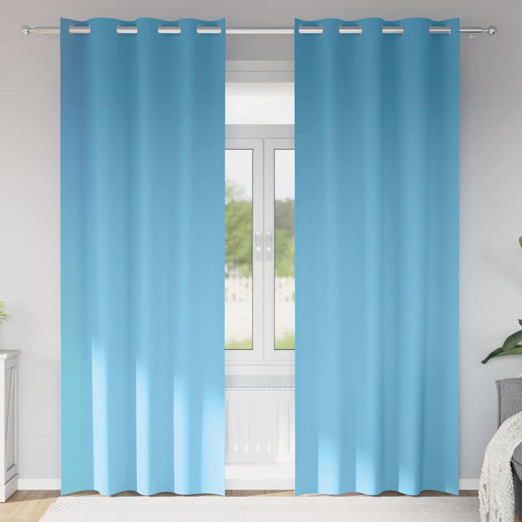 vidaXL Firany blackout z kółkami 2 pcs Jasnoniebieski 225 x 140 cm