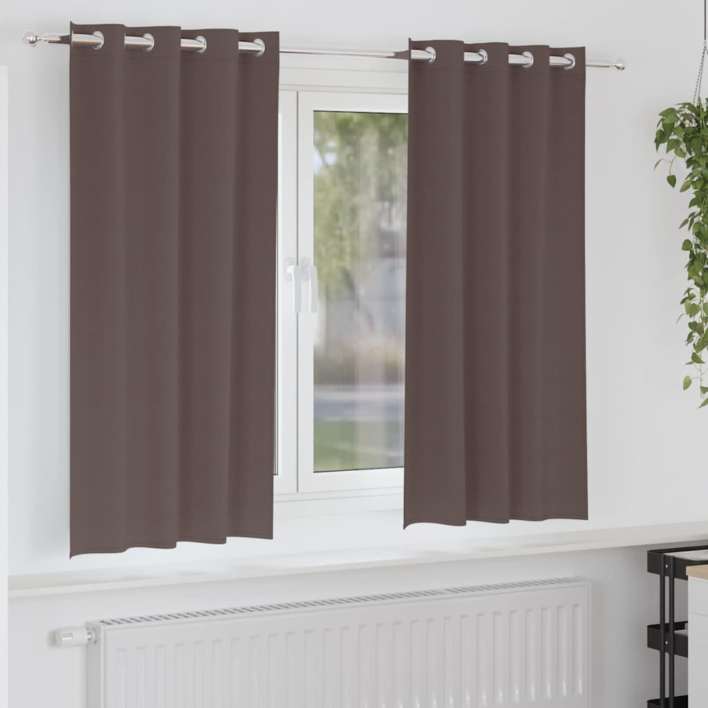 vidaXL Firany blackout z kółkami 2 pcs Ciemny brąz 175 x 140 cm
