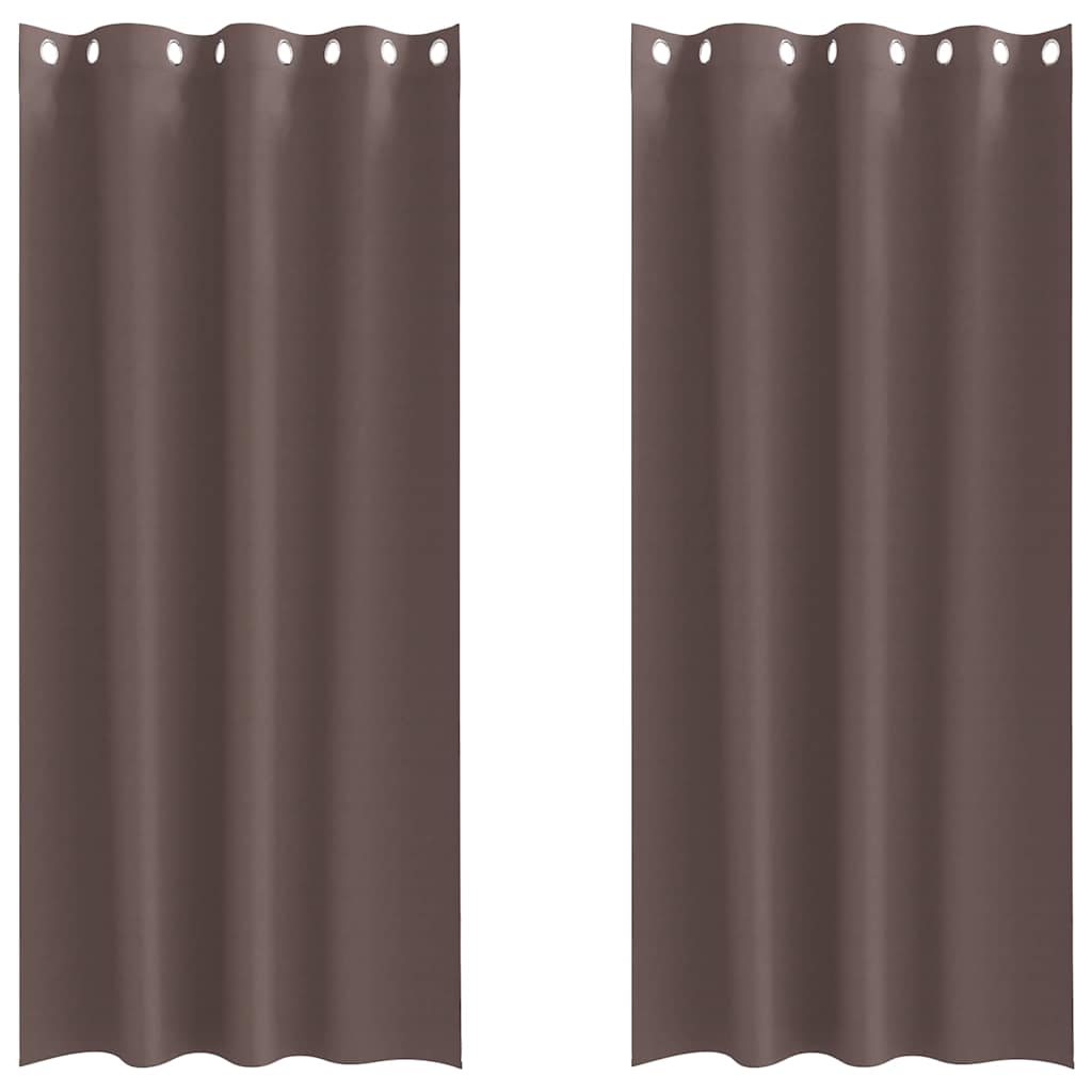 vidaXL Firany blackout z kółkami 2 pcs Ciemny brąz 225 x 140 cm