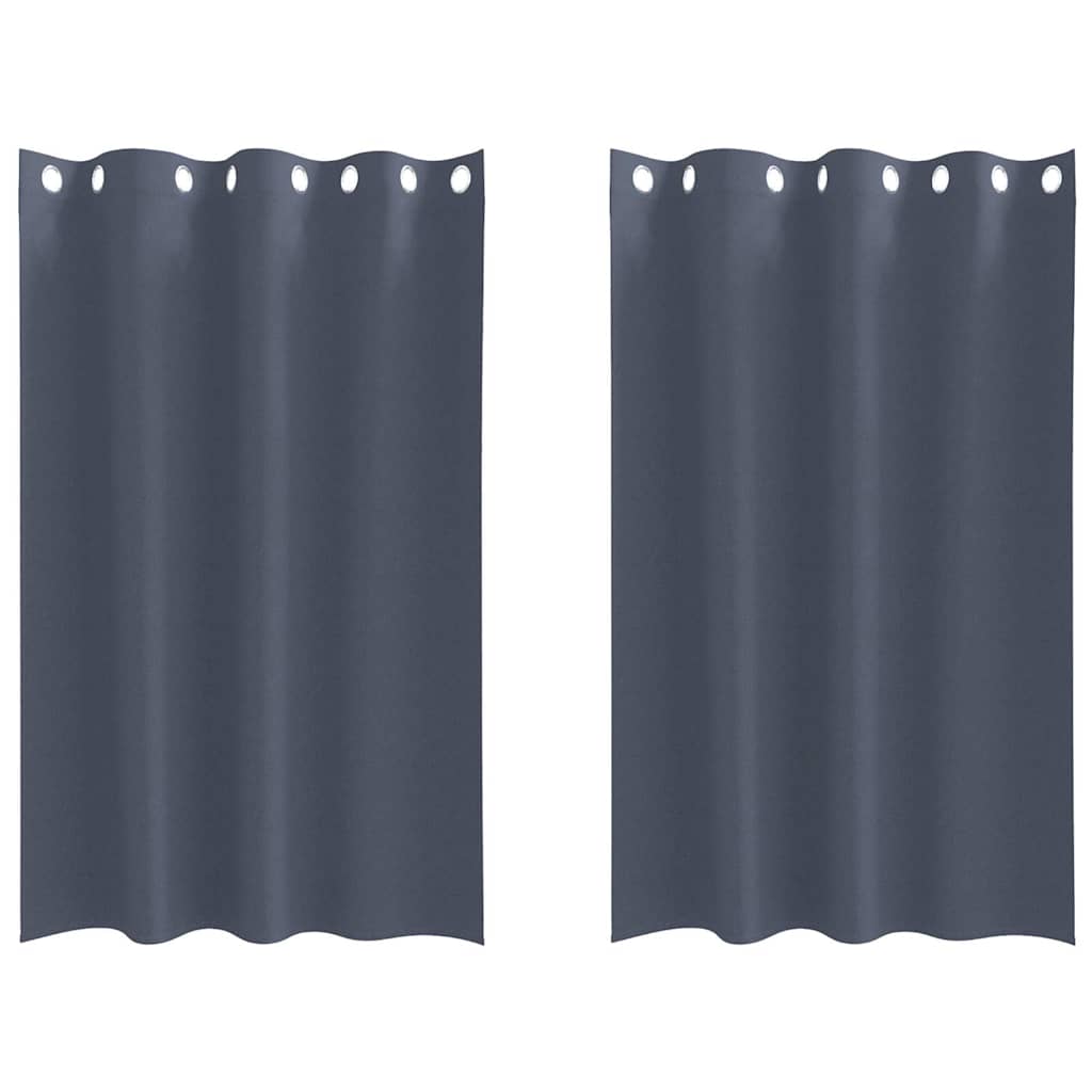 vidaXL Firany blackout z kółkami 2 pcs Antracyt 175 x 140 cm Poliester