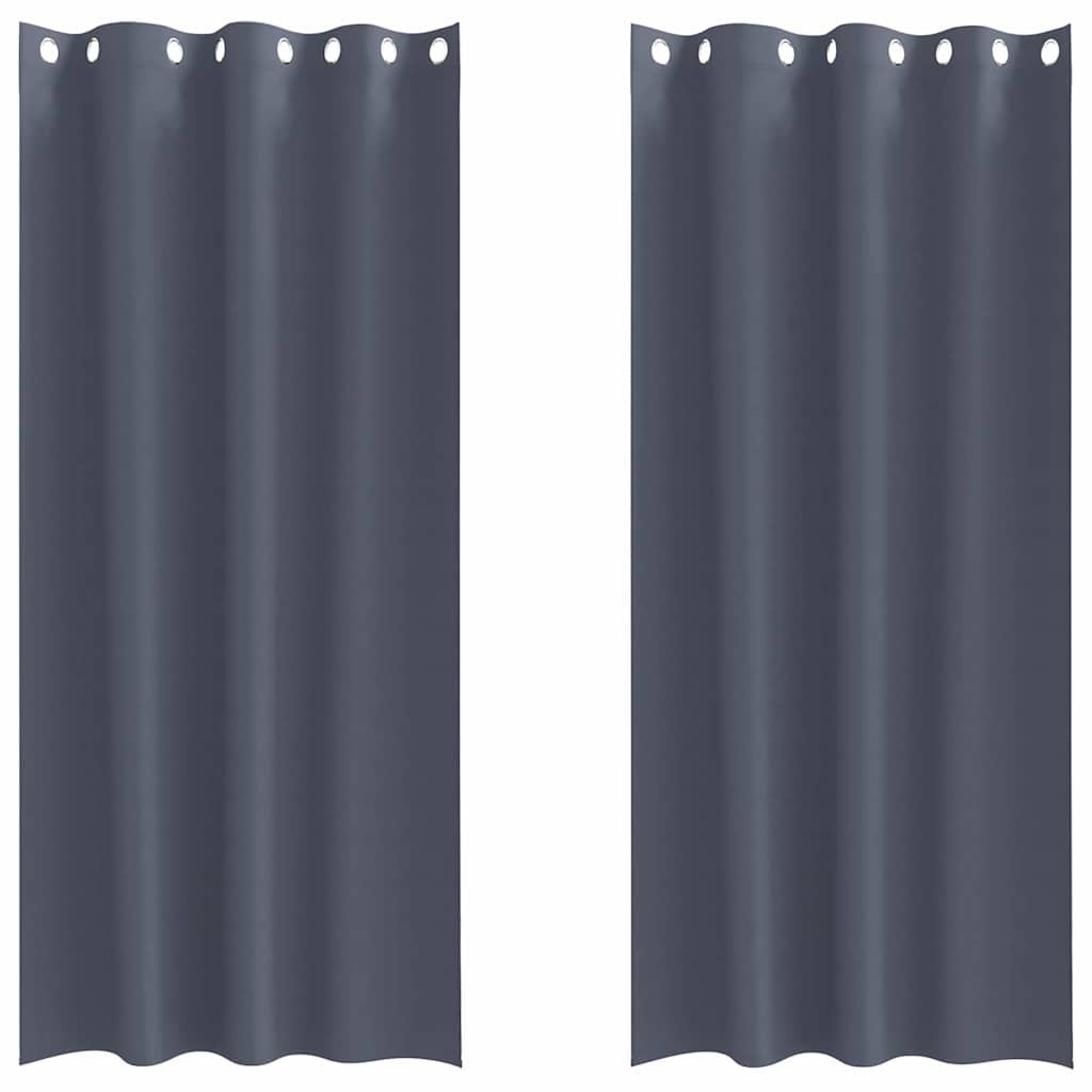 vidaXL Firany blackout z kółkami 2 pcs Antracyt 225 x 140 cm Poliester