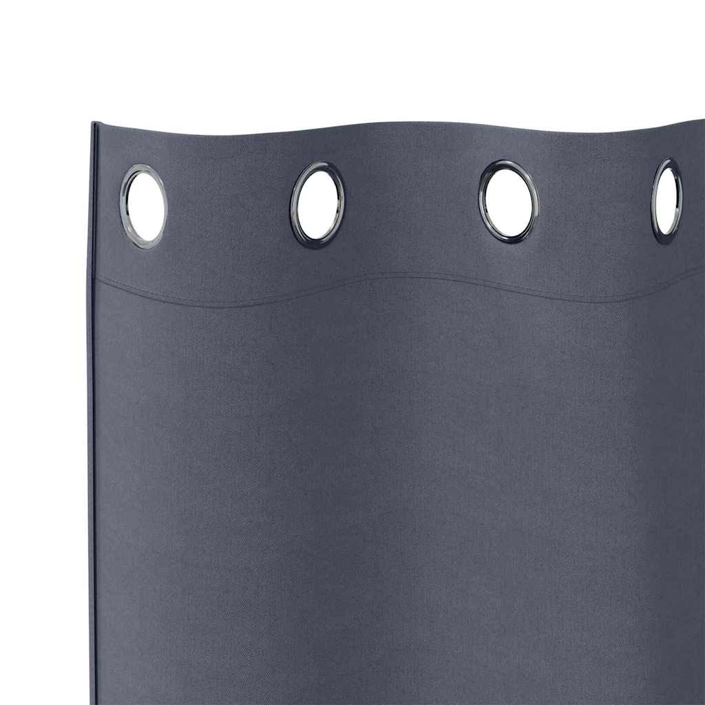 vidaXL Firany blackout z kółkami 2 pcs Antracyt 260 x 140 cm Poliester