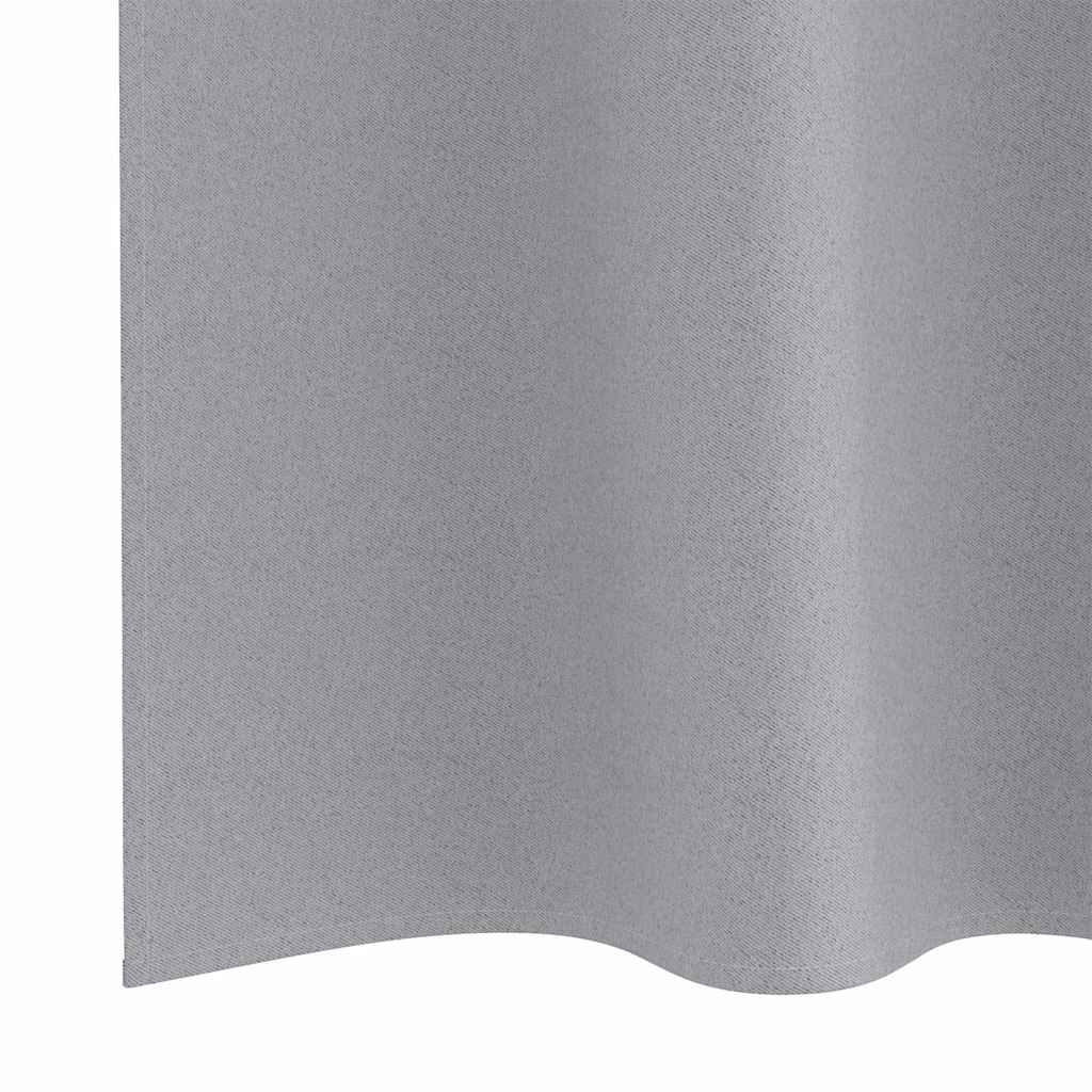vidaXL Firany blackout z kółkami 2 pcs Jasnoszary 175 x 140 cm