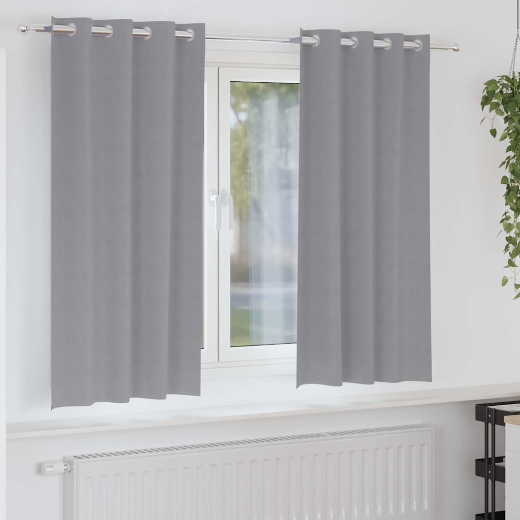 vidaXL Firany blackout z kółkami 2 pcs Jasnoszary 175 x 140 cm