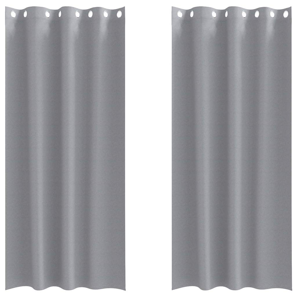 vidaXL Firany blackout z kółkami 2 pcs Jasnoszary 245 x 140 cm