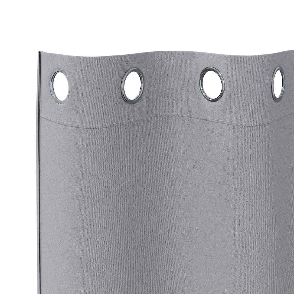 vidaXL Firany blackout z kółkami 2 pcs Jasnoszary 260 x 140 cm