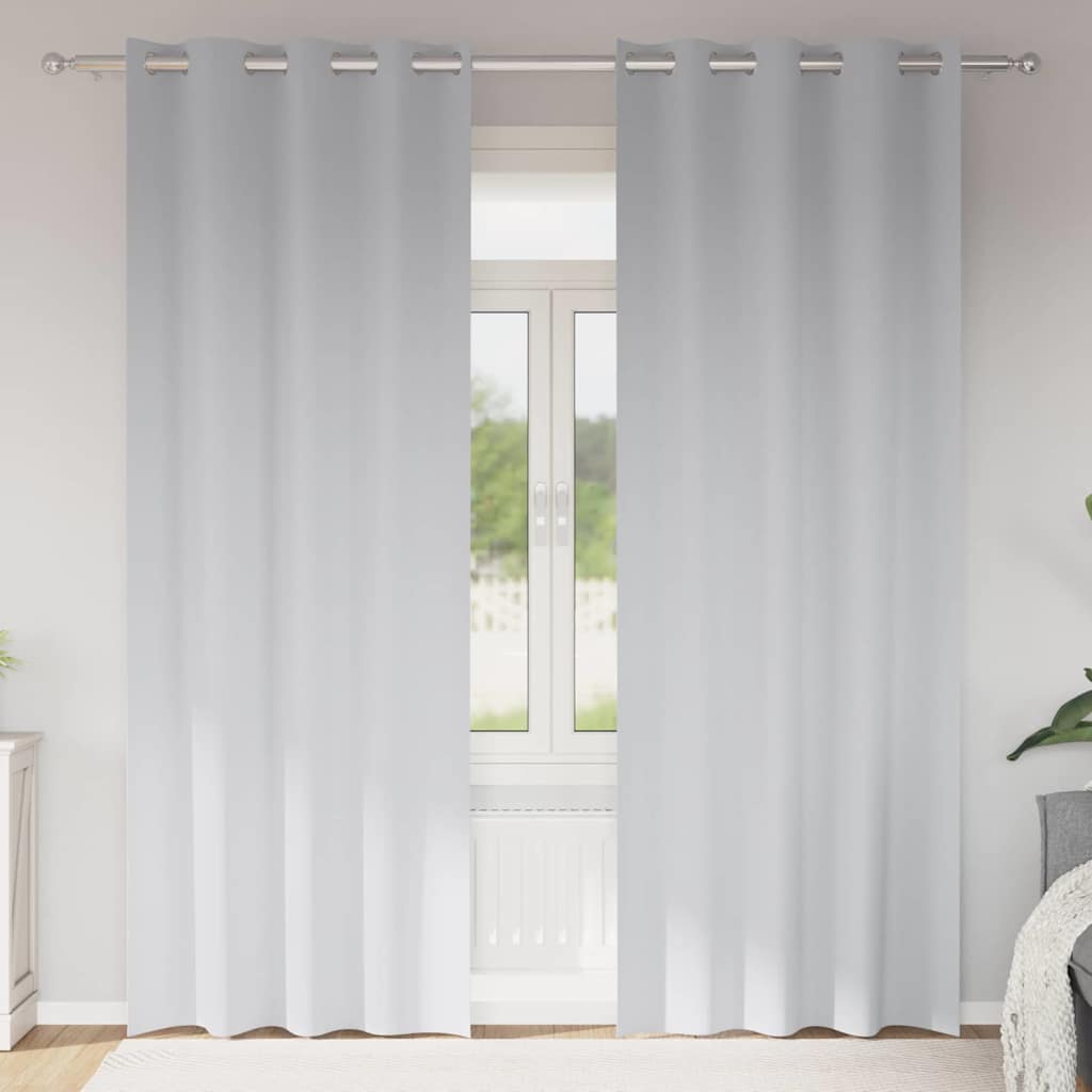 vidaXL Firany blackout z kółkami 2 pcs Jasnoszary 245 x 140 cm
