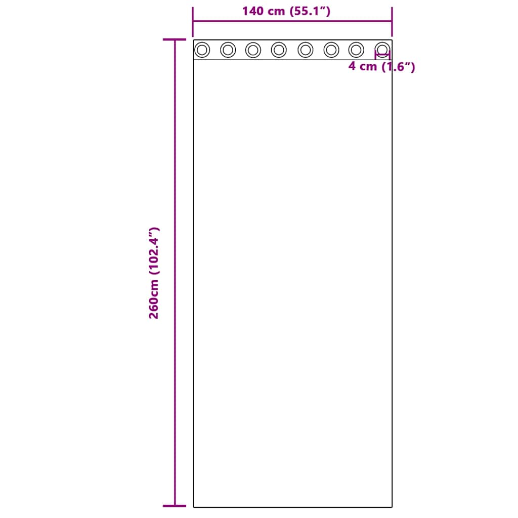 vidaXL Firany blackout z kółkami 2 pcs Jasnoszary 260 x 140 cm
