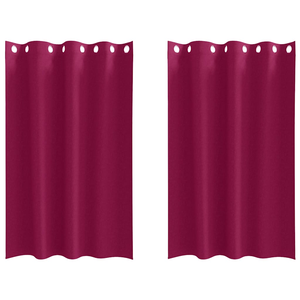 vidaXL Firany blackout z kółkami 2 pcs Czerwone wino 175 x 140 cm