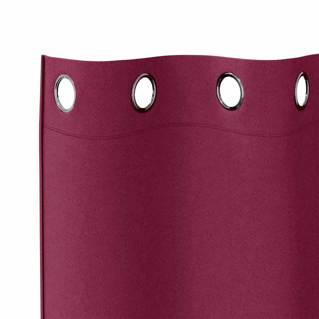 vidaXL Firany blackout z kółkami 2 pcs Czerwone wino 225 x 140 cm