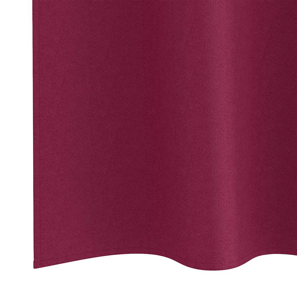 vidaXL Firany blackout z kółkami 2 pcs Czerwone wino 225 x 140 cm