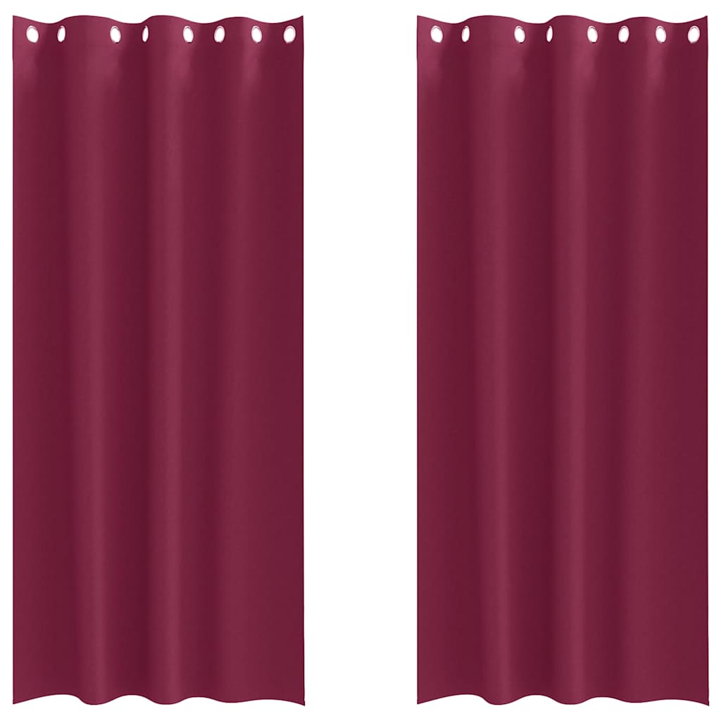 vidaXL Firany blackout z kółkami 2 pcs Czerwone wino 225 x 140 cm