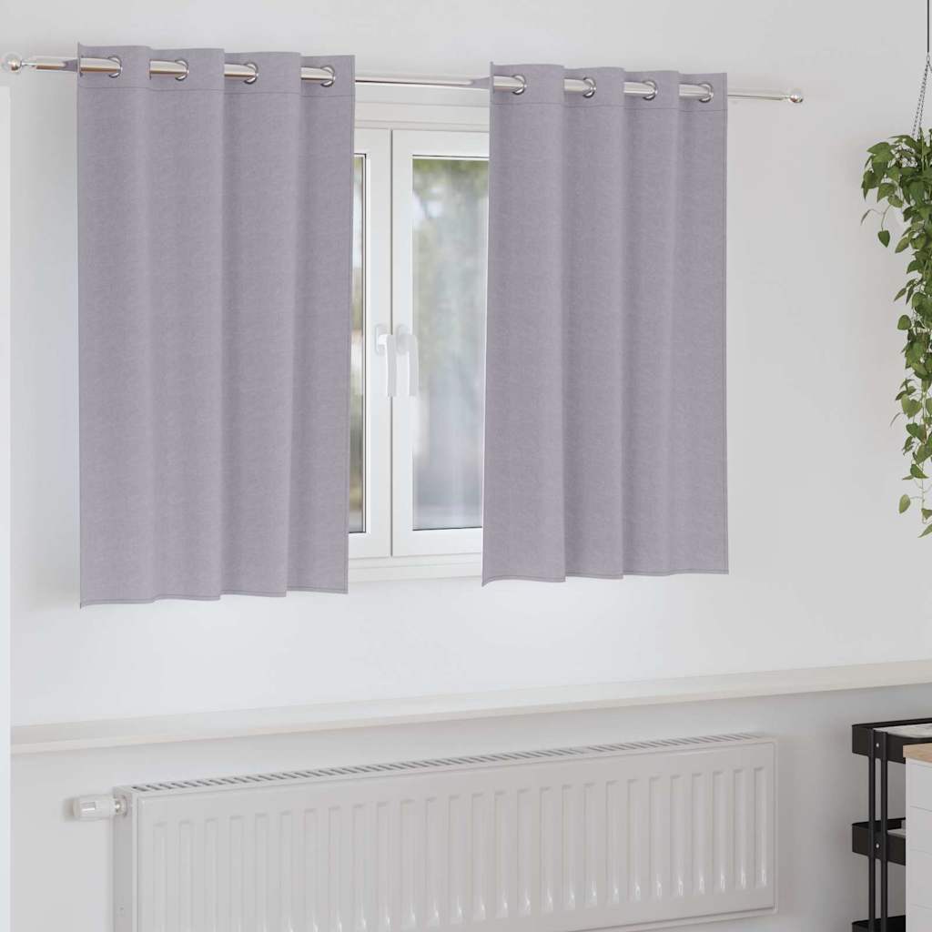 vidaXL Firany blackout z kółkami 2 pcs Metaliczny Szary 140 x 140 cm