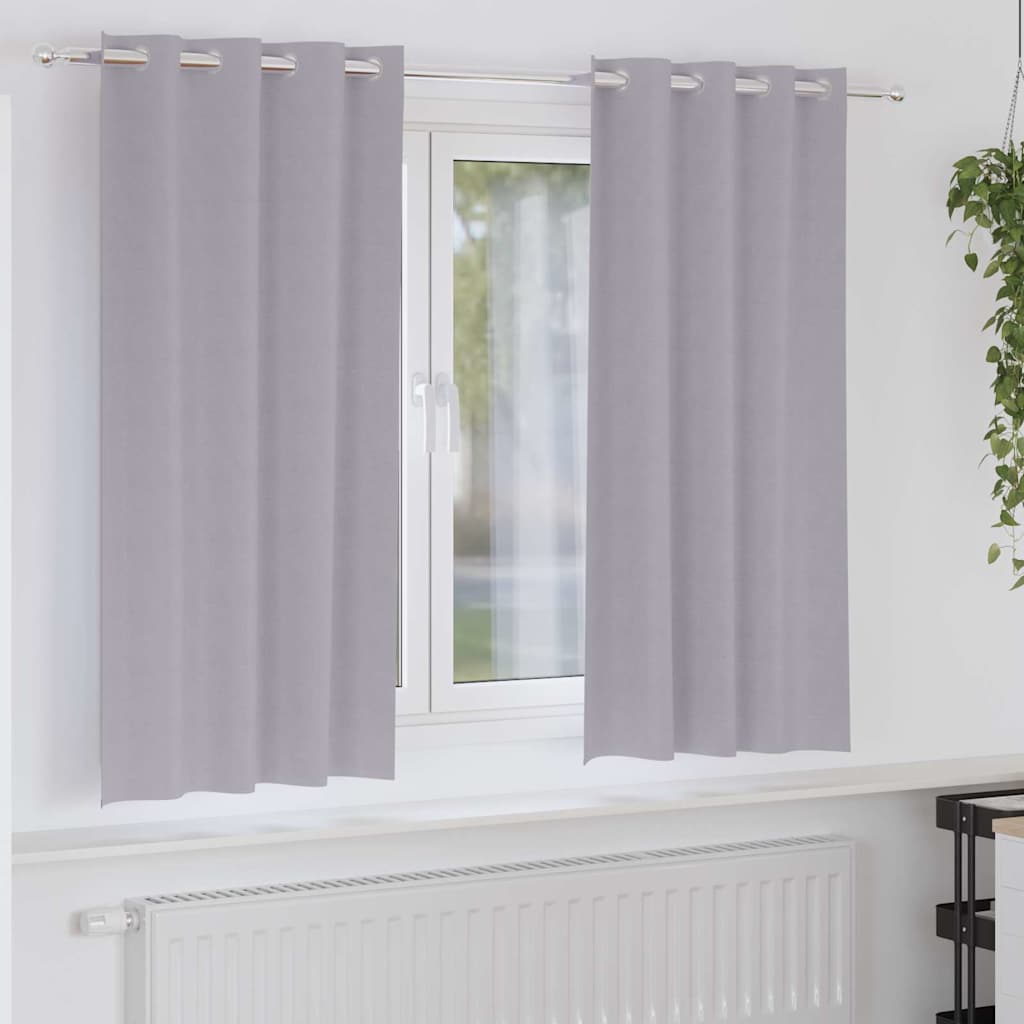 vidaXL Firany blackout z kółkami 2 pcs Metaliczny Szary 175 x 140 cm