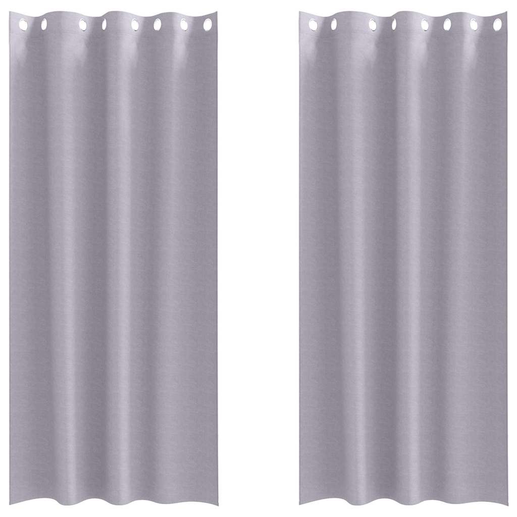 vidaXL Firany blackout z kółkami 2 pcs Metaliczny Szary 245 x 140 cm