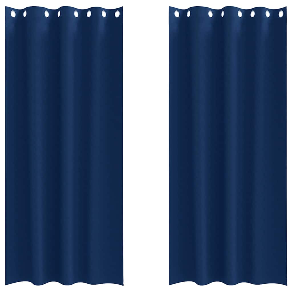 vidaXL Firany blackout z kółkami 2 pcs Ciemnoniebieski 225 x 140 cm