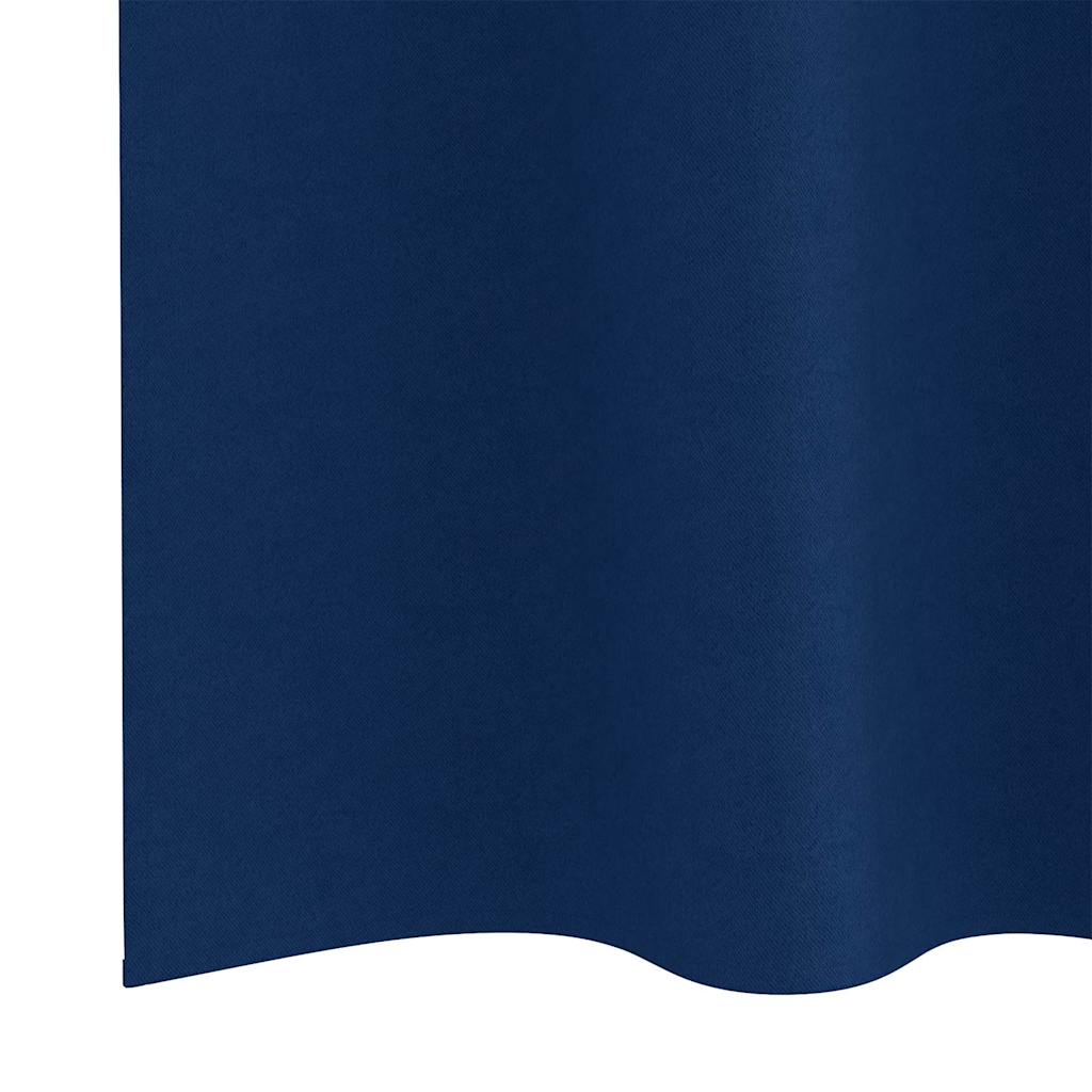 vidaXL Firany blackout z kółkami 2 pcs Ciemnoniebieski 260 x 140 cm