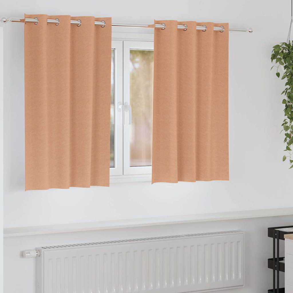 vidaXL Firany blackout z kółkami 2 pcs Jasny Brąz 140 x 140 cm