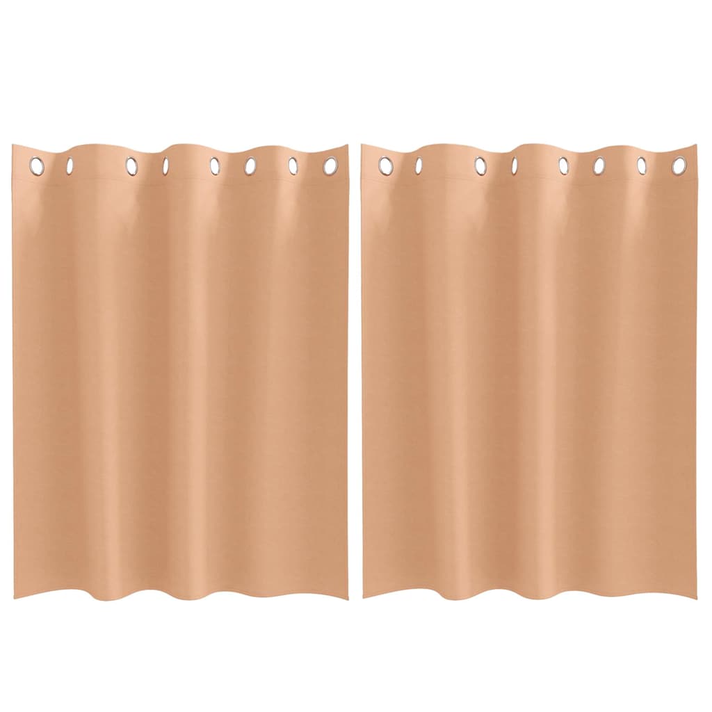 vidaXL Firany blackout z kółkami 2 pcs Jasny Brąz 140 x 140 cm
