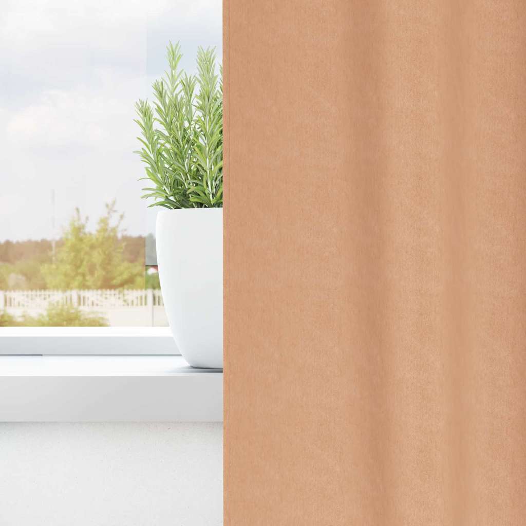 vidaXL Firany blackout z kółkami 2 pcs Jasny Brąz 225 x 140 cm