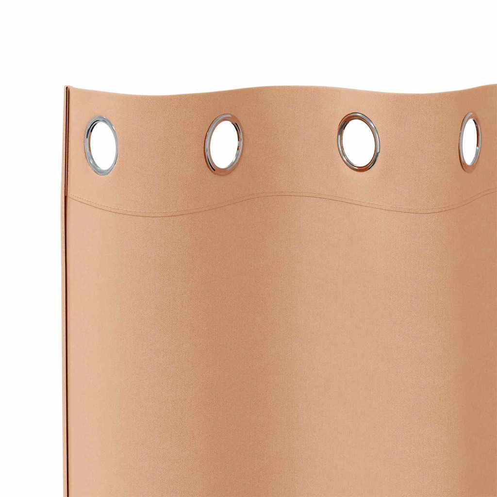 vidaXL Firany blackout z kółkami 2 pcs Jasny Brąz 245 x 140 cm
