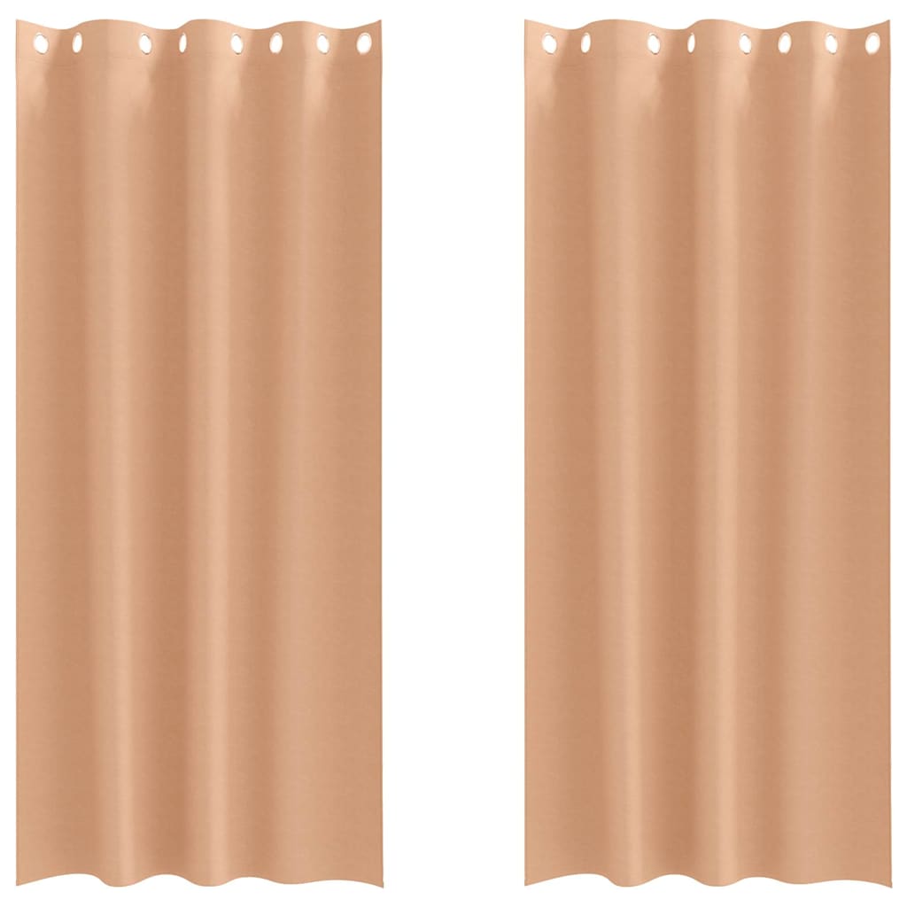 vidaXL Firany blackout z kółkami 2 pcs Jasny Brąz 260 x 140 cm